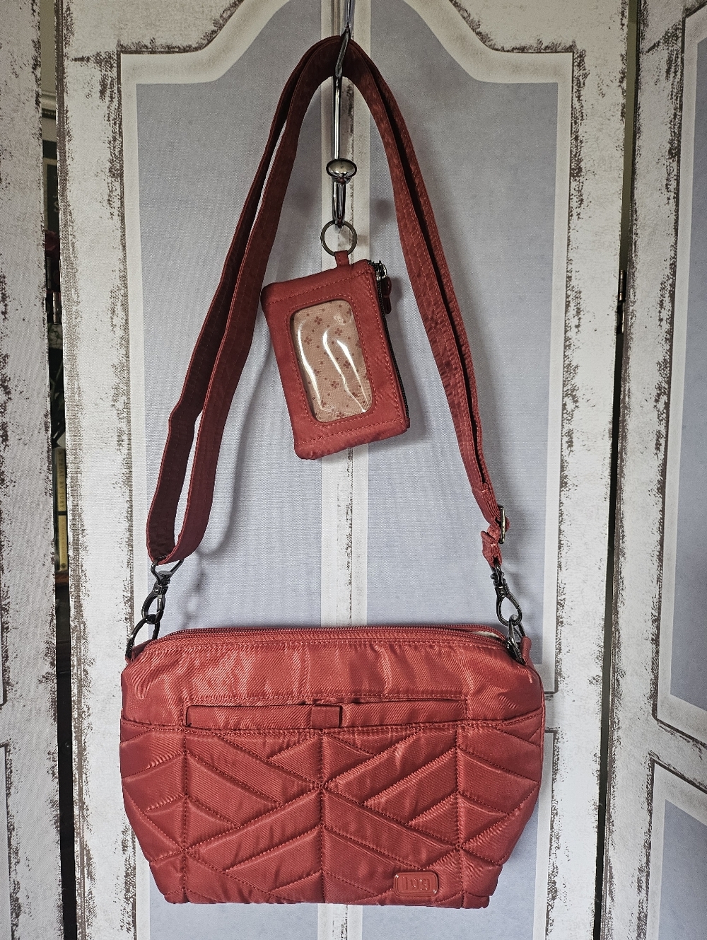 Lug Set In Rosewood Red: Flare Crossbody With Matching Metro Wallet